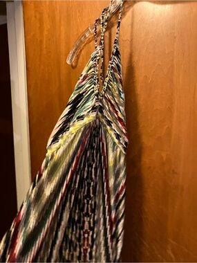TBAGS Los Angeles Maxi Knit Dress Size L Halter Top  Braided Tie